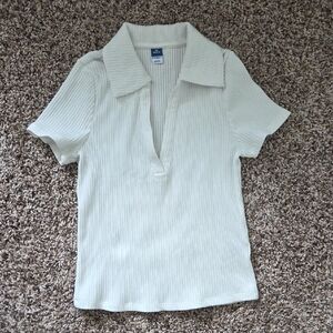 Old Navy Fitted Ribbed Polo Top